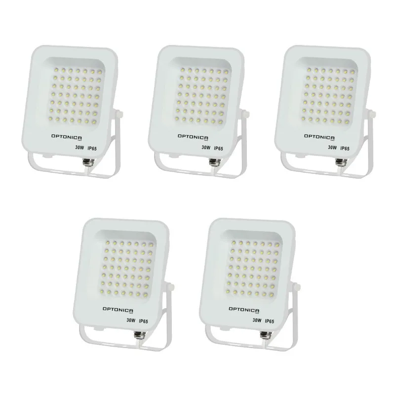 Lot de 5 Projecteurs LED 30W Blanc Étanche IP65 2700lm 160W Blanc Naturel 4500K