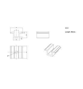 Middle clamp - Pince de serrage en aluminium argent pour éclairage