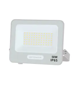 Projecteur LED SMD 50W 4500lm Blanc Chaud 3000K IP65 188x170x32mm - Corps Blanc Câble 15cm