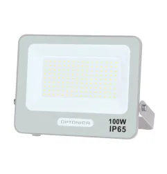 Projecteur LED SMD 100W 9000lm Corps Blanc IP65 Blanc du Jour 242x212x33.5mm - 15cm Câble