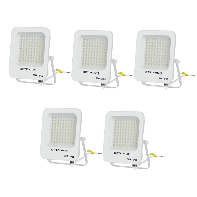 Lot de 5 Projecteurs LED 50W Blanc Étanche IP65 4500lm 250W Blanc du Jour 6000K