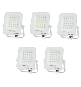 Lot de 5 Projecteurs LED 10W Blanc Étanche IP65 900lm 66W Blanc du Jour 6000K