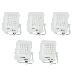 Lot de 5 Projecteurs LED 20W Blanc Étanche IP65 1800lm 115W Blanc Naturel 4500K