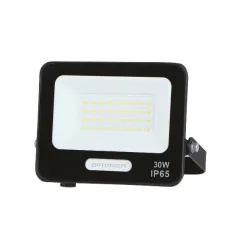 Projecteur LED SMD 30W 2700lm Blanc du Jour IP65 156x141x30mm Noir - Câble 15cm