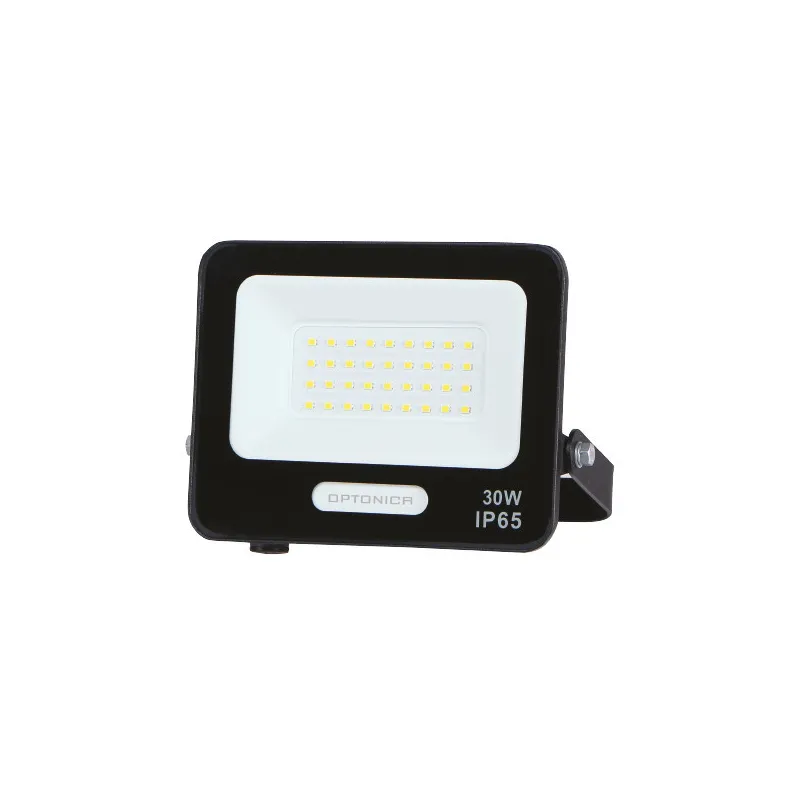 Projecteur LED SMD 30W 2700lm Blanc du Jour IP65 156x141x30mm Noir - Câble 15cm