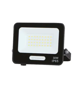 Projecteur LED SMD 30W 2700lm Blanc du Jour IP65 156x141x30mm Noir - Câble 15cm