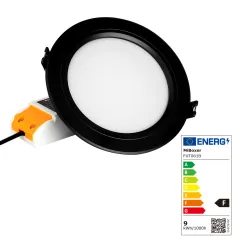 Downlight LED encastrable 9W Noir Φ138mm 120° 720lm - RGB+CCT 2700K-6500K