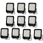 Lot de 10 Projecteurs LED 100W Noir Étanche IP65 9000lm 477W Blanc du Jour 6000K