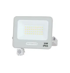 Projecteur LED SMD IP65 Corps Blanc avec Capteur - 50W - 4500lm - Blanc du Jour - 193x204x32mm