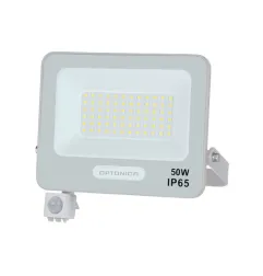 Projecteur LED SMD IP65 50W 4500lm Blanc Naturel 4000K 193x204x32mm - Capteur de Mouvement Intégré