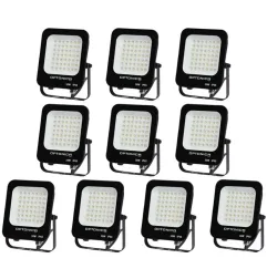 Lot de 10 Projecteurs LED 30W Noir Étanche IP65 2700lm 160W Blanc Naturel 4500K