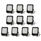 Lot de 10 Projecteurs LED 50W Noir Étanche IP65 4500lm 250W Blanc du Jour 6000K