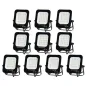 Lot de 10 Projecteurs LED 10W Noir Étanche IP65 900lm 66W Blanc du Jour 6000K