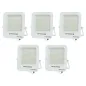 Lot de 5 Projecteurs LED 100W Blanc Étanche IP65 9000lm 477W Blanc du Jour 6000K