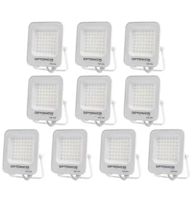 Lot de 10 Projecteurs LED 30W Blanc Étanche IP65 2700lm 160W Blanc Naturel 4500K