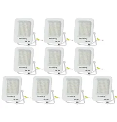 Lot de 10 Projecteurs LED 50W Blanc Étanche IP65 4500lm 250W Blanc du Jour 6000K