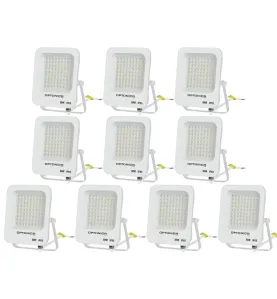 Lot de 10 Projecteurs LED 50W Blanc Étanche IP65 4500lm 250W Blanc Chaud 2700K