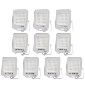 Lot de 10 Projecteurs LED 30W Blanc Étanche IP65 2700lm 160W Blanc du Jour 6000K