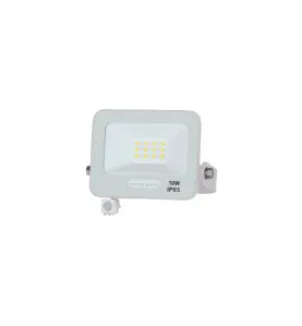 Projecteur LED SMD IP65 10W 900lm Blanc Naturel 4000K Corps Blanc 105x134.5x26mm - Capteur 120° 8m