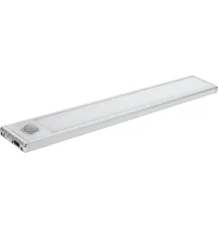 Lampe d'armoire à LED Slim Fit Corps blanc Capteur PIR - 1,5W - 100lm - 3000K Blanc Chaud - 240x40x10mm