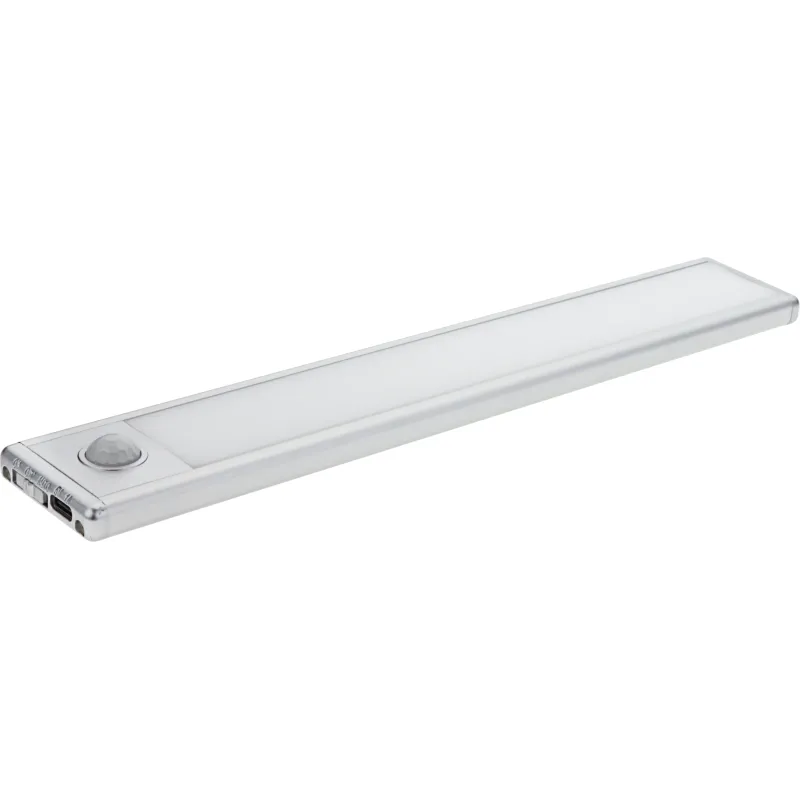 Lampe d'armoire à LED Slim Fit Corps blanc Capteur PIR - 1,5W - 100lm - 3000K Blanc Chaud - 240x40x10mm