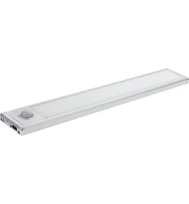 Lampe d'armoire à LED Slim Fit Corps blanc Capteur PIR - 1,5W - 100lm - 3000K Blanc Chaud - 240x40x10mm