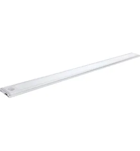 Lampe d'armoire à LED Slim Fit Corps blanc Capteur PIR - 3,5W - 230lm - Blanc Chaud 3000K - 600x40x10mm