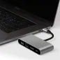 4 in 1 Type-C HUB - Hub USB-C Multifonction en Aluminium Graphite Certifié CE & ROHS