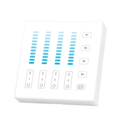 Télécommande Panneau 4 Zones Luminosité 2.4G  RadioFréquence Sans Fil 30m Blanc - CCT B5