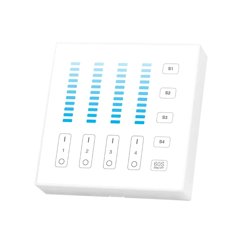 Télécommande Panneau 4 Zones Luminosité 2.4G  RadioFréquence Sans Fil 30m Blanc - CCT B5