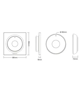 Mini Télécommande 2.4GHz - CCT et luminosité ajustables Sans Fil Blanc K2