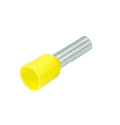 Embout de câblage isolé pour fil souple section 6mm² - Jaune- collerette isolante - Sachet de 1000 pièces