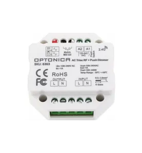 AC TRIAC RF Dimmer - Variateur LED Dimmable Blanc du Jour 240 kWh/1000h - AC100~240V - 52x52x20mm