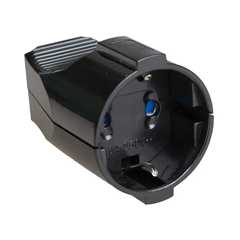 Prise de Courant Murale Noire AIR BASE T/TL 16A 250V IP20 - Solera 5019N - IP20