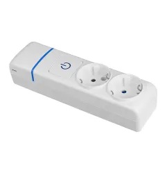 Boîte d'encastrement multiple 2 prises 2P+E 16A 250V avec interrupteur lumineux - Blanc - Polycarbonate - IP44