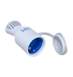 Base Mobile Bipolaire avec Prise T/T Schuko Type 16A 250V - Blanc Élastomère ABS - IP44 - Puissance Maximale 3680W