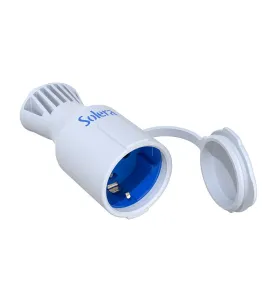 Base Mobile Bipolaire avec Prise T/T Schuko Type 16A 250V - Blanc Élastomère ABS - IP44 - Puissance Maximale 3680W