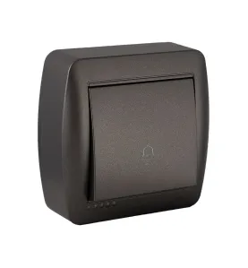 Bouton de Sonnerie 10A 250V - Graphite - Surface 74x72x28 mm - Série MUR03NGU Solera