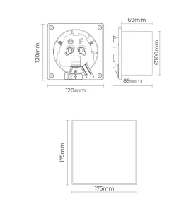 Extracteur D'air Avec Couvercle Blanc 11W 120x120mm AC 220-240V - Couleur Blanc EDM