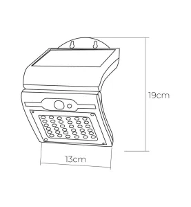 Applique Solaire 2W 220lm IP44 - Blanc Du Jour 6500K