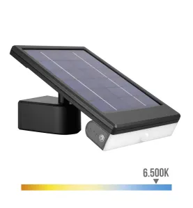 Applique Solaire LED Noir avec Détecteur de Mouvement 6W 720lm IP65 - Blanc du Jour 6500K