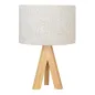 Lampe de table EDM E27 en bois et tissu - Ø 25 x 37 cm - Bois