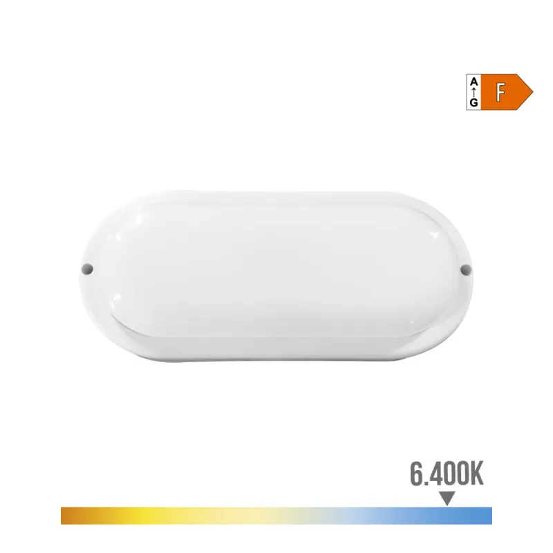 Applique murale ovale LED 18W IP44 1820lm - Blanc du Jour 6400K