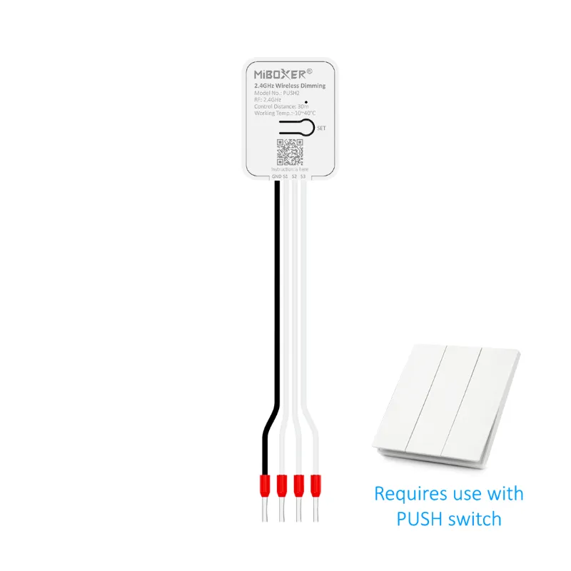 Contrôleur RVB-CCT sans fil à variation d'intensité - 15A - 2.4GHz - 12-24V DC - 180W max - Rond-Ø62mm