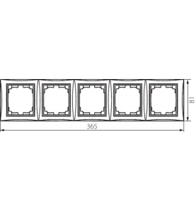 Cadre quintuple horizontal DOMO - Cadre mural 365x81mm PC - 5 espaces