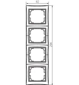 Cadre quadruple vertical DOMO - Cadre PC 294x81mm - Blanc