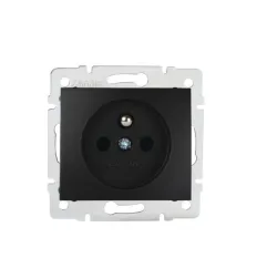 Prise de courant simple avec protection des contacts DOMO - 250V AC - 16A - Classe I - IP20 - 71x71mm - PC