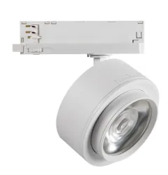 Projecteur LED sur Rail 38W - Blanc Chaud 3000K - Angle d'éclairage 15-45° - Boîtier Aluminium Noir/Blanc