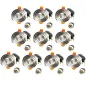 Lot de 10 Supports Spots Ronds Encastrables Orientables - Aluminium - Sans Douille