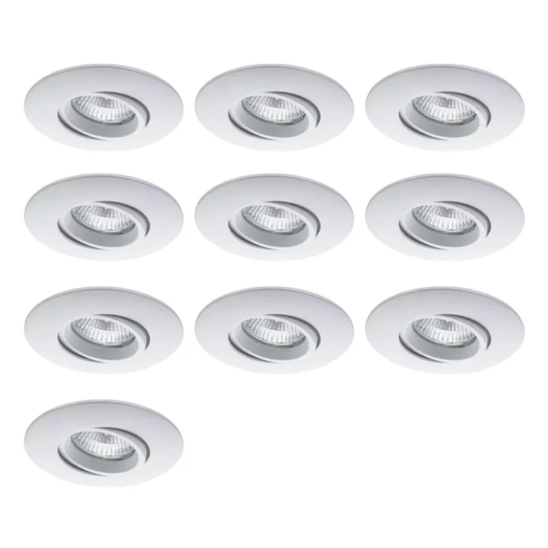 Lot de 10 Supports de spots anti-éblouissement blanc Ø105mm - Sans douille